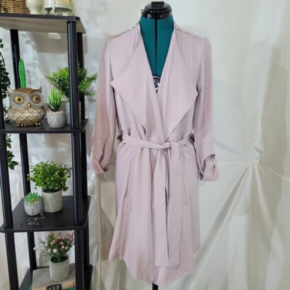 500‎ Maison Cinqcent Pink Blue Trench Coat - Size Extra Small - Picture 2 of 11